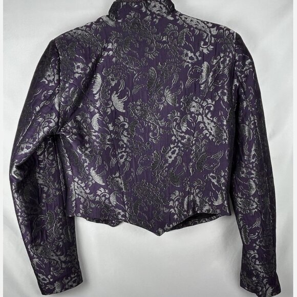 Vtg Hobby Horse Clothing Purple Metallic Jacquard Show Jacket Sz M Western Rodeo - Picture 2 of 5